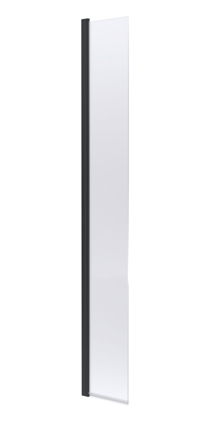 Hudson Reed 322mm Semi-Frameless Matt Black Hinged Wetroom Screen