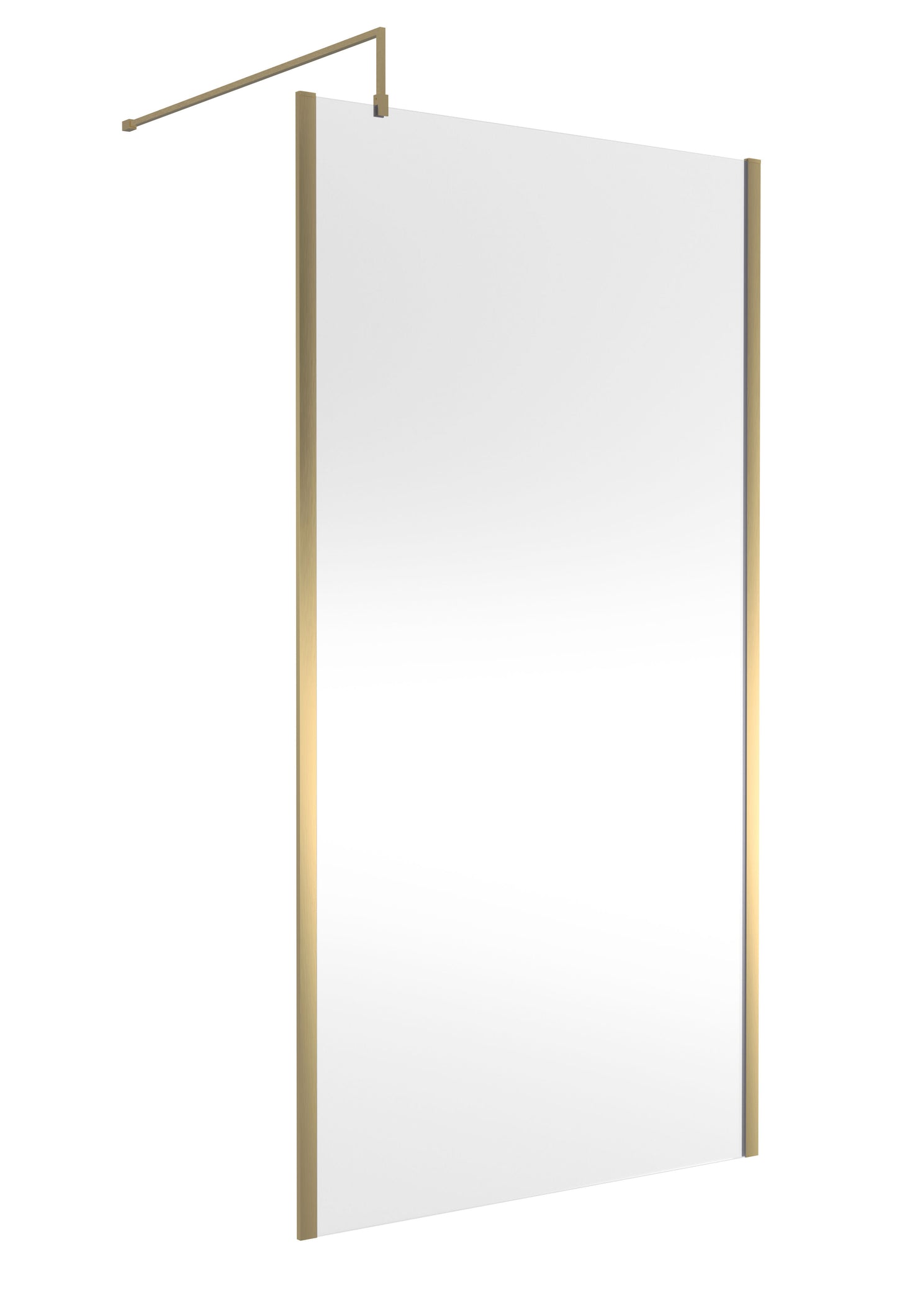 Hudson Reed 1100mm Framed Brushed Brass Wetroom Screen With Support Bar