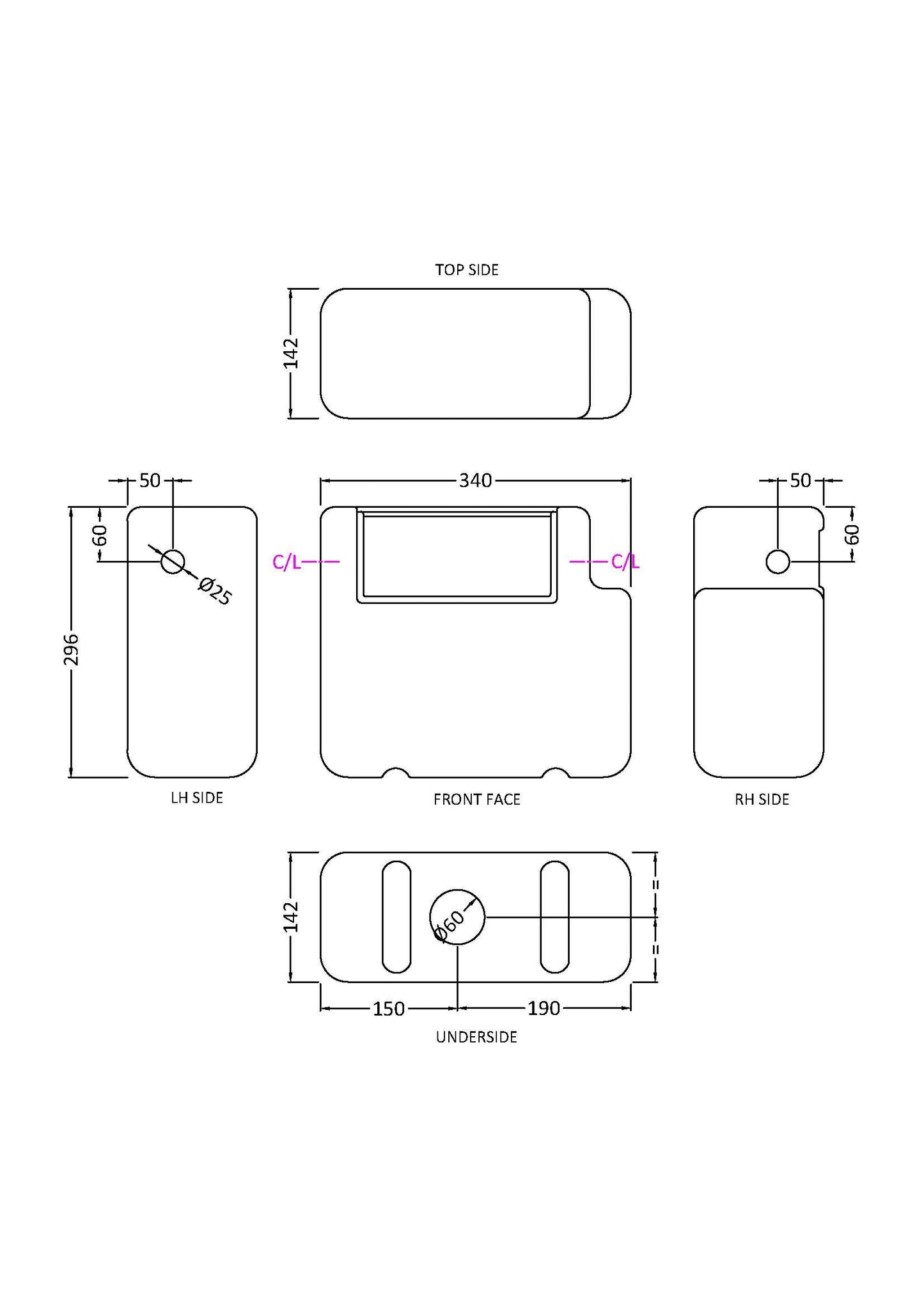 Hudson Reed White Dual Flush Concealed Cistern