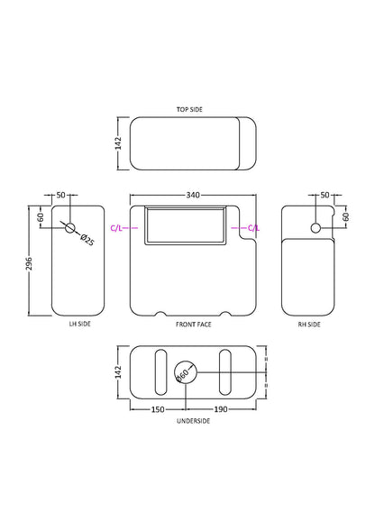 Hudson Reed White Dual Flush Concealed Cistern