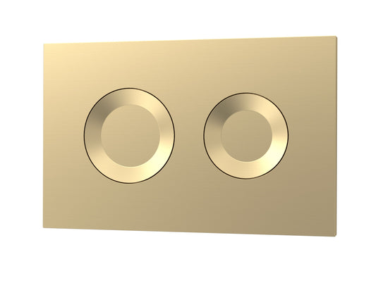 Hudson Reed Round Brushed Brass Dual Flush Push Button