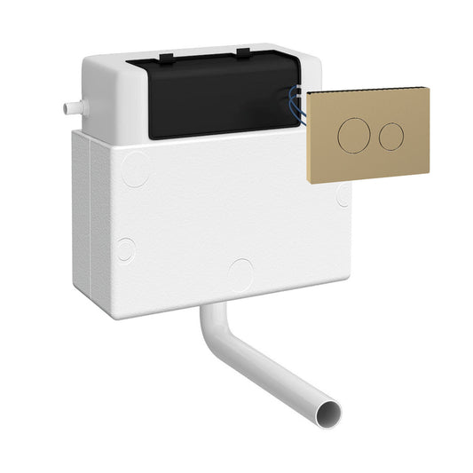 Hudson Reed Concealed Cistern with Brushed Brass Flush Plate