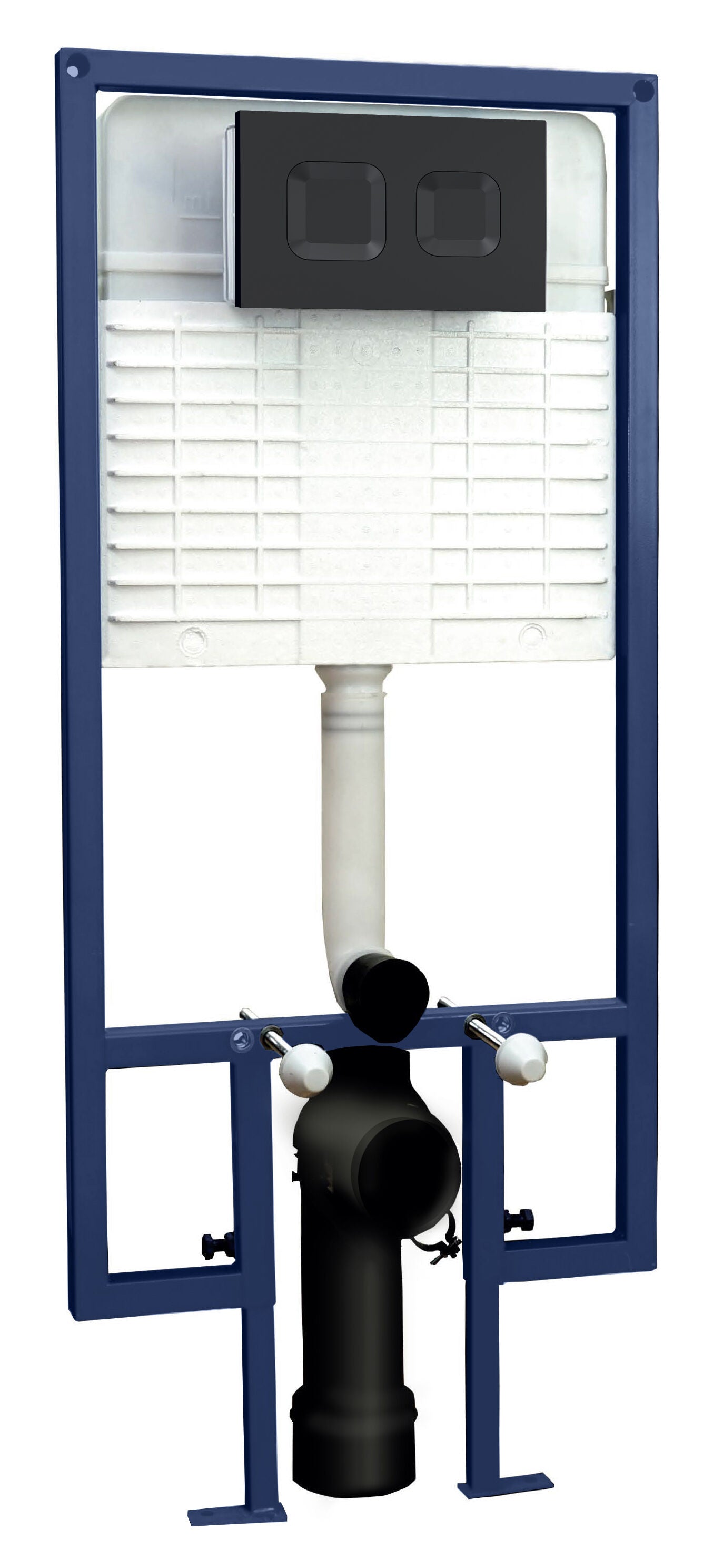 Hudson Reed Matt Black Concealed Cistern Frame With Square Flush Plate