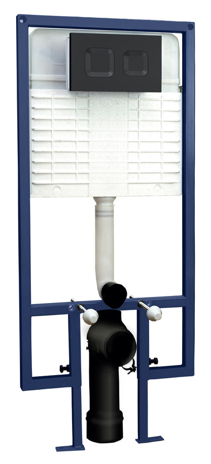 Hudson Reed Matt Black Concealed Cistern Frame With Square Flush Plate