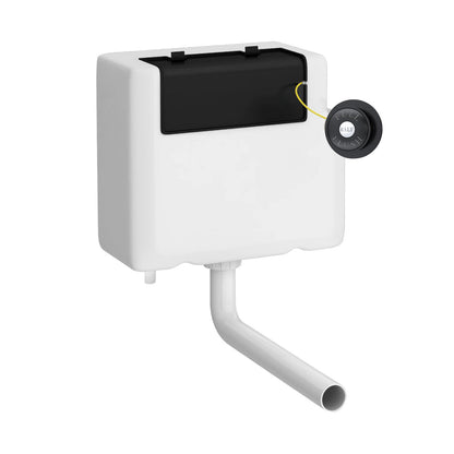 Hudson Reed Traditional Matt Black Cistern With Chrome Dual Flush Plate