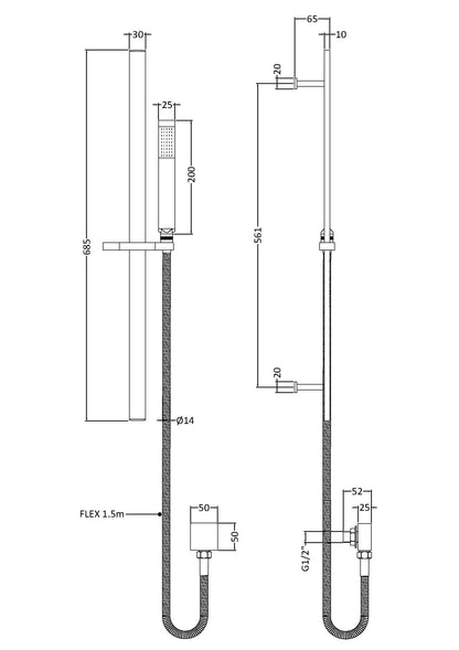 Sheer Rectangular Slider Rail Kit