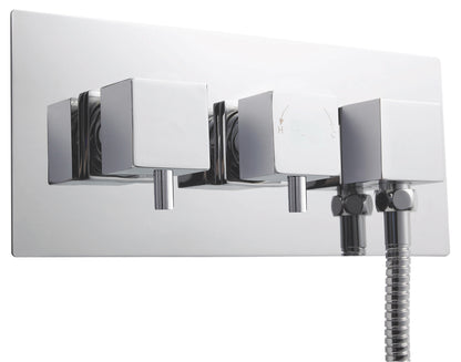 Square Showers Twin Thermostatic Shower Valve With Diverter