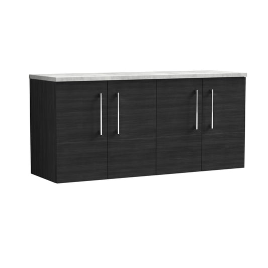 Nuie 1200mm Wall Hung Vanity Unit with Laminate Worktop With Handles