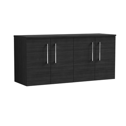 Nuie 1205mm Charcoal Black Wall Hung 2-Door Vanity Unit With Worktop