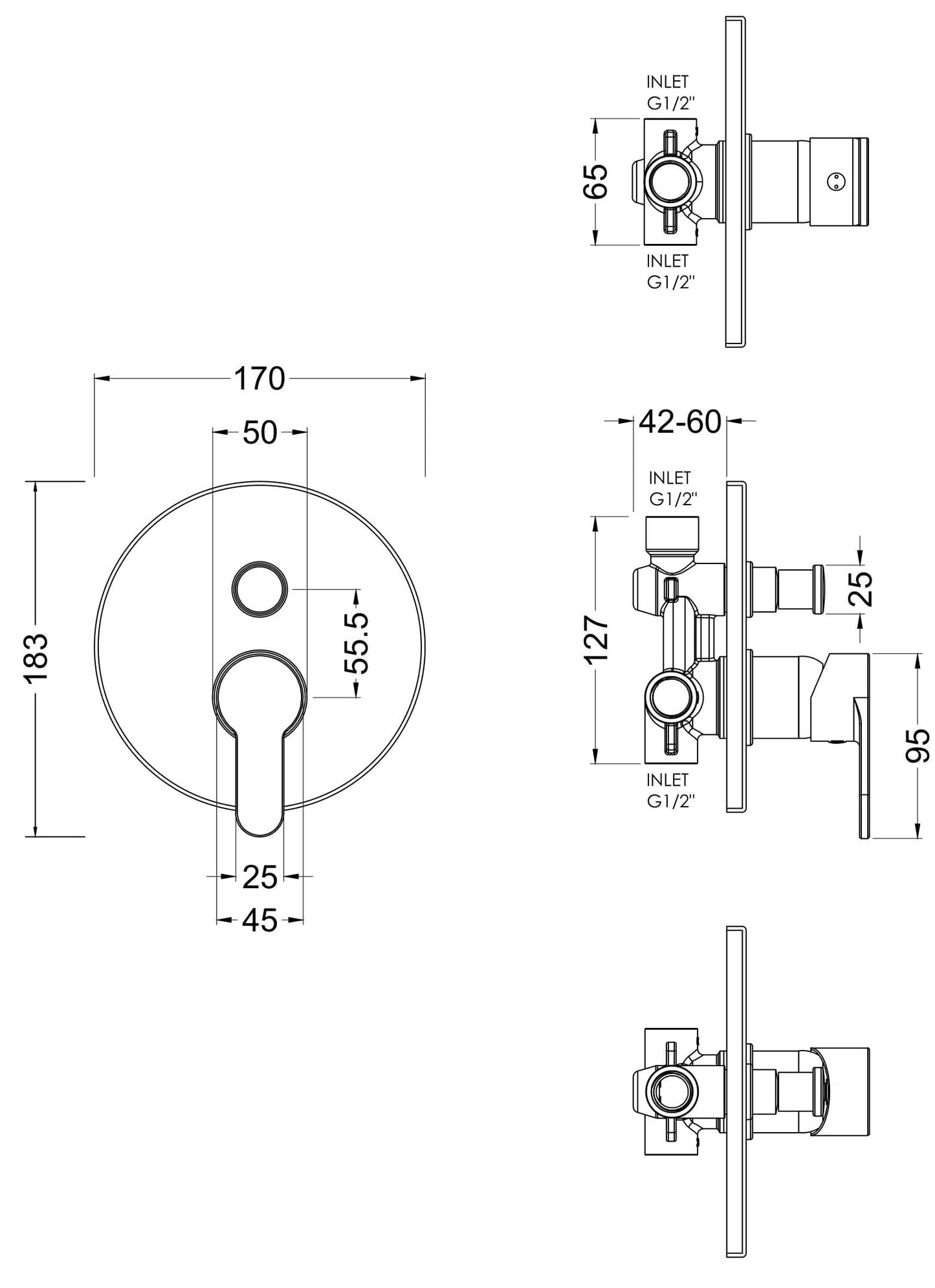 Arvan Manual Shower Valve With Diverter