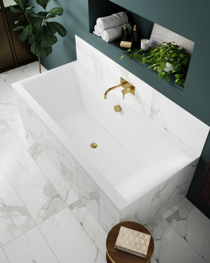 Nuie 1700mm Square Double Ended Bath With Legs