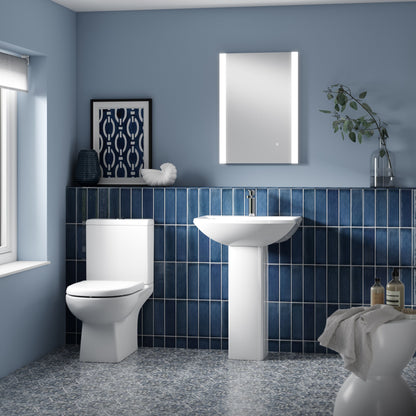 Nuie Contemporary 600mm Square Pedestal Basin