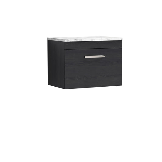 Nuie 600mm Wall Hung Single Drawer Unit With Laminate Worktop
