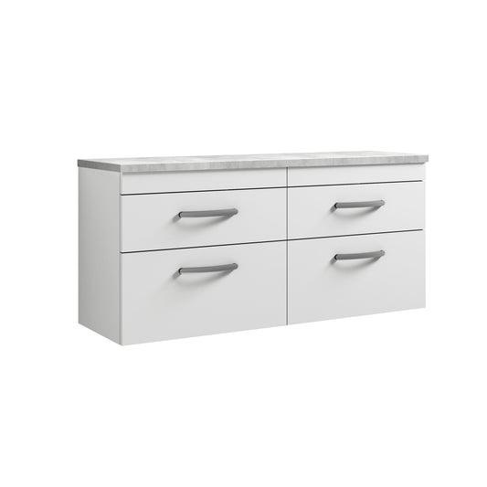 Nuie 1200mm Wall Hung 4-Drawer Unit With Laminate Worktop