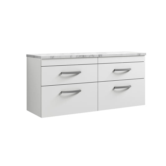 Nuie 1200mm Wall Hung 4-Drawer Unit With Laminate Worktop