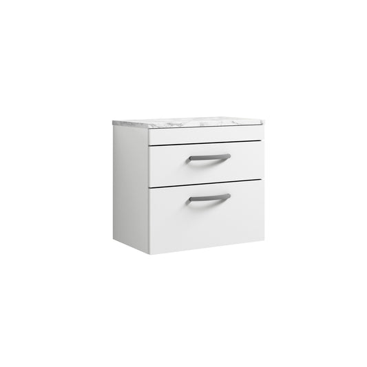 Nuie 600mm Wall Hung 2-Drawer Unit With Laminate Worktop