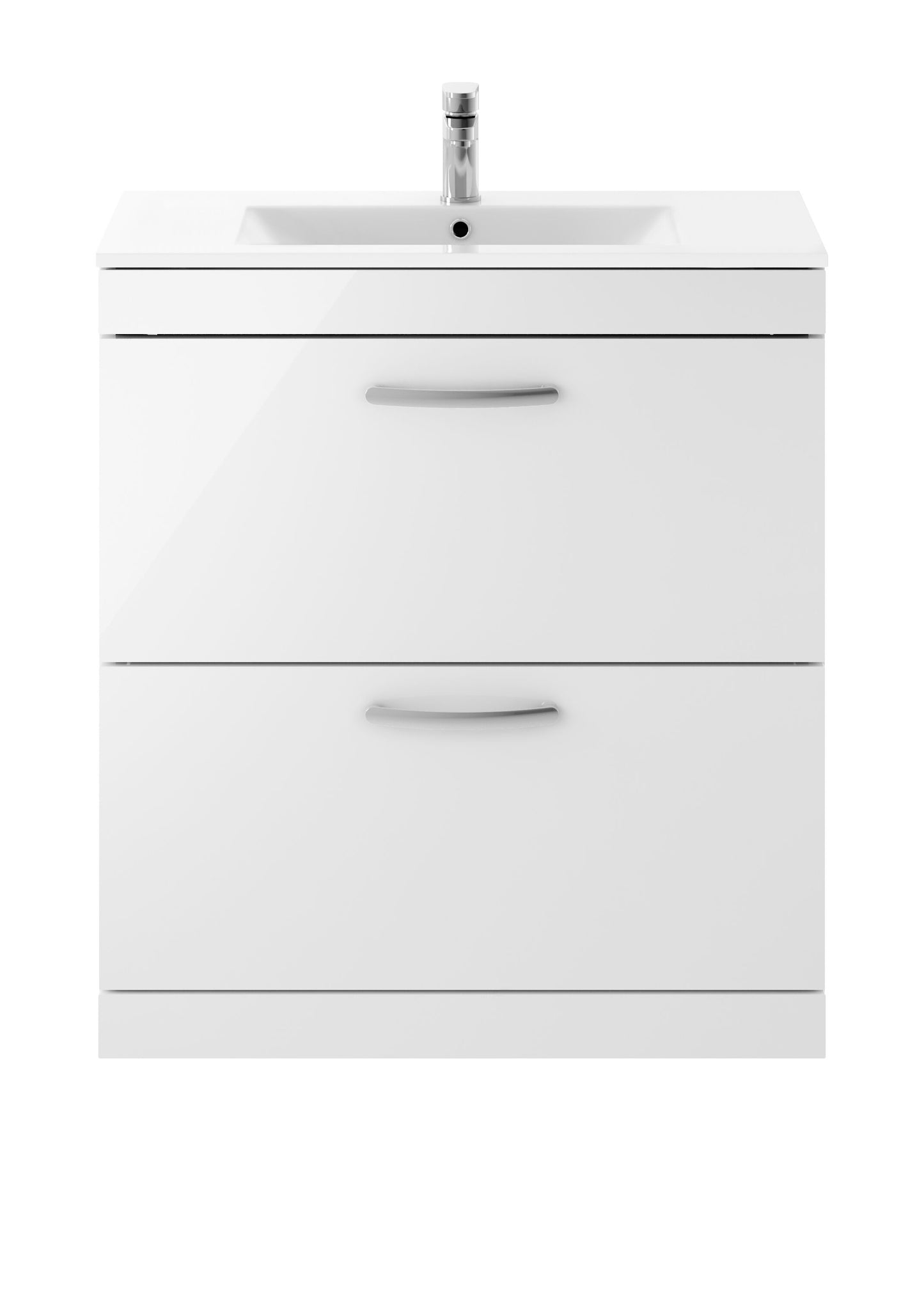 Nuie Athena 800mm 2 Drawer Floor Standing Vanity Unit With 1 Tap Hole Basin