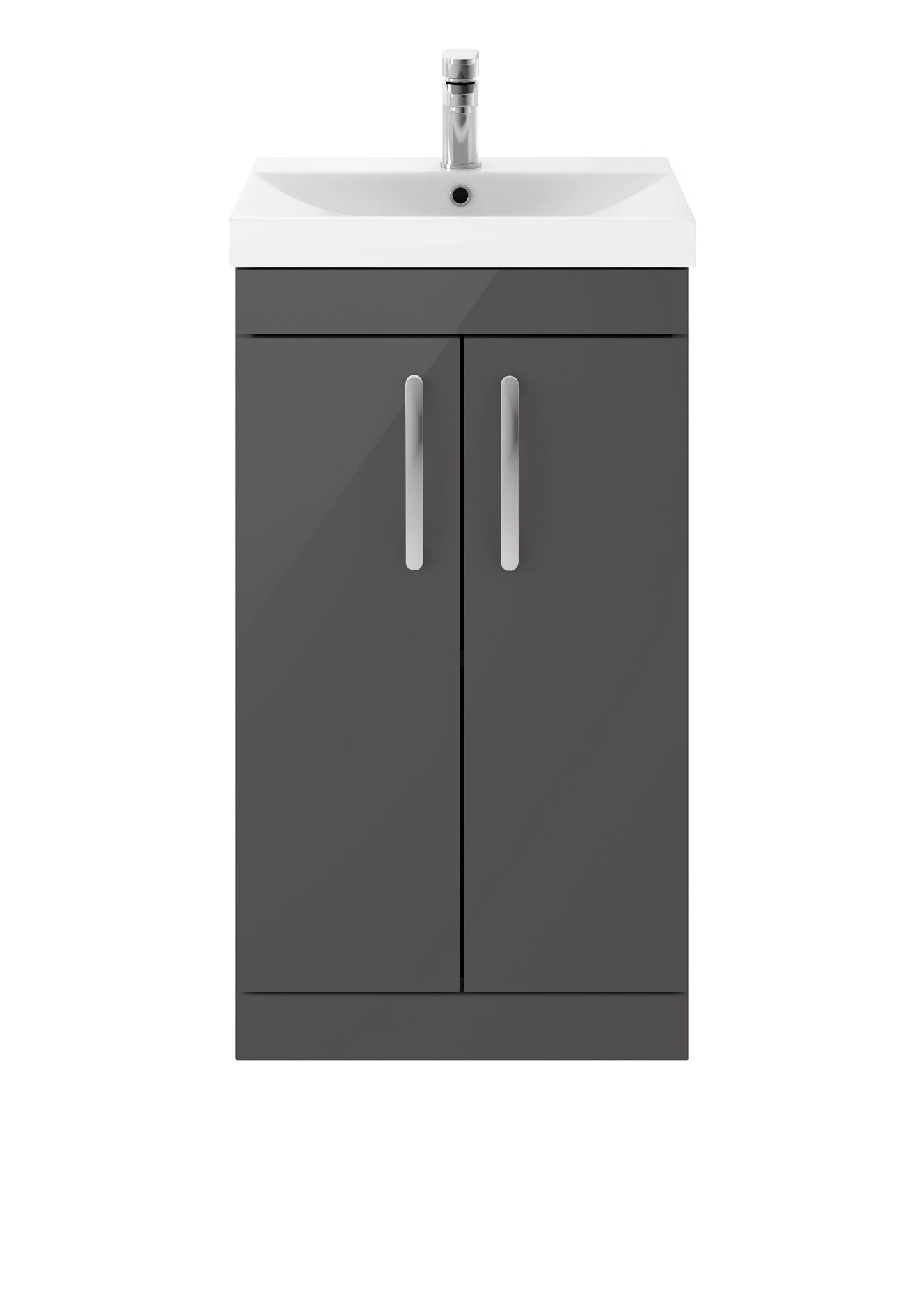 Nuie Athena 510mm Floor Standing 2 Door Vanity Unit With 1 Tap Hole Basin