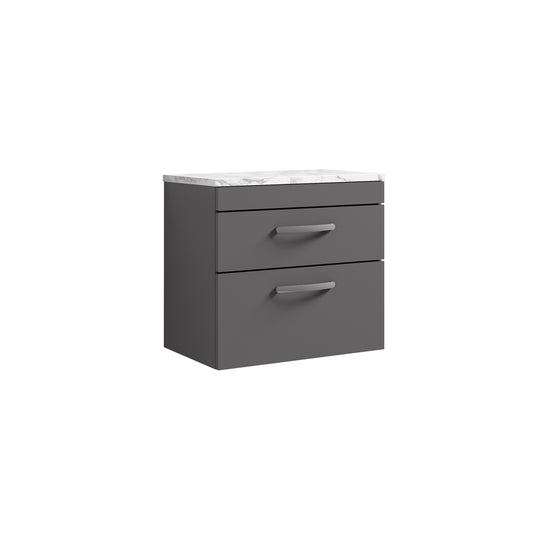 Nuie 600mm Wall Hung 2-Drawer Unit With Laminate Worktop