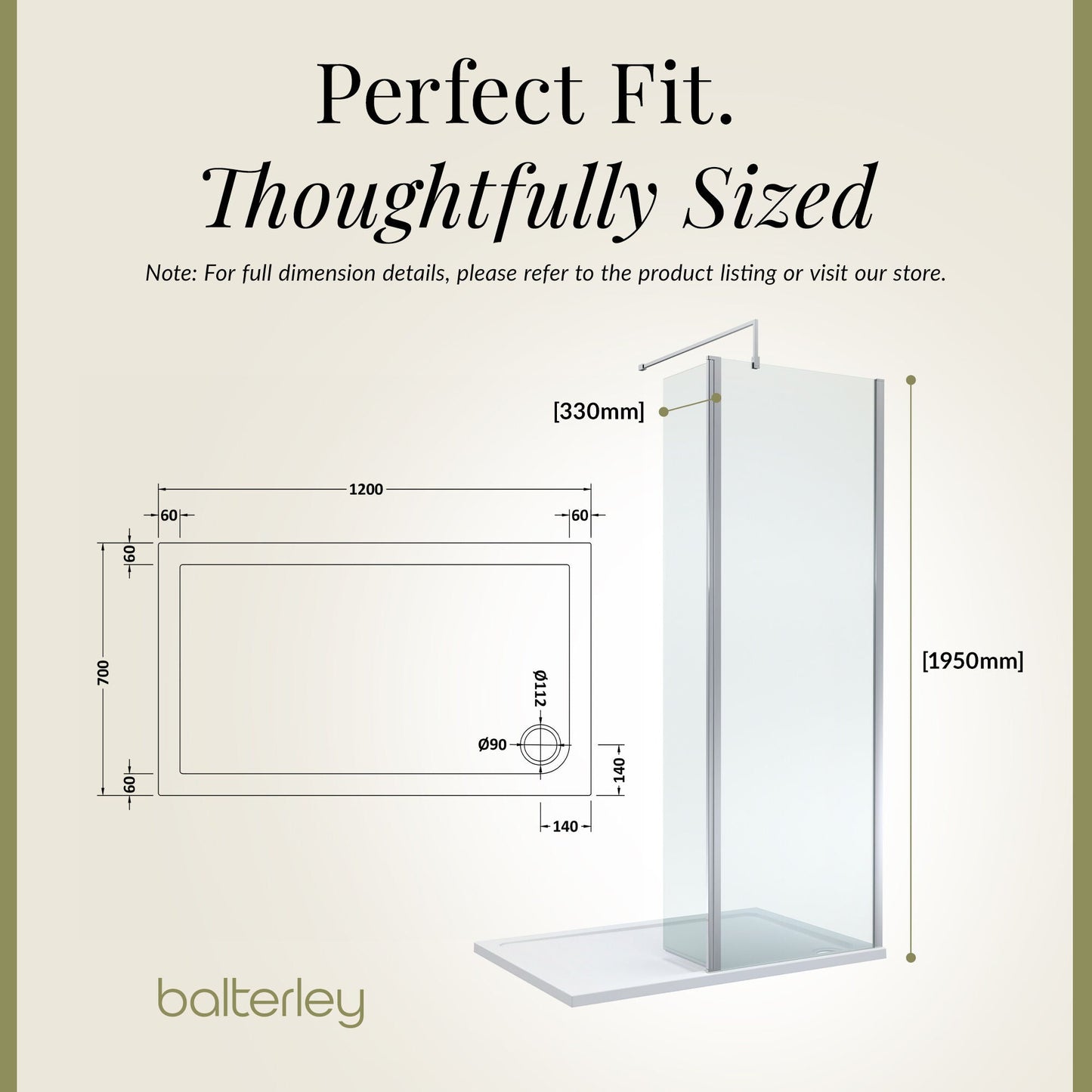 Contemporary 8mm Glass Walk In Wetroom Screen and Hinged Return Screen and Shower Tray - Choice of Size and Finish