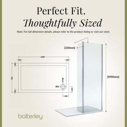 Contemporary 8mm Glass Walk In Wetroom Screen and Hinged Return Screen and Shower Tray - Choice of Size and Finish