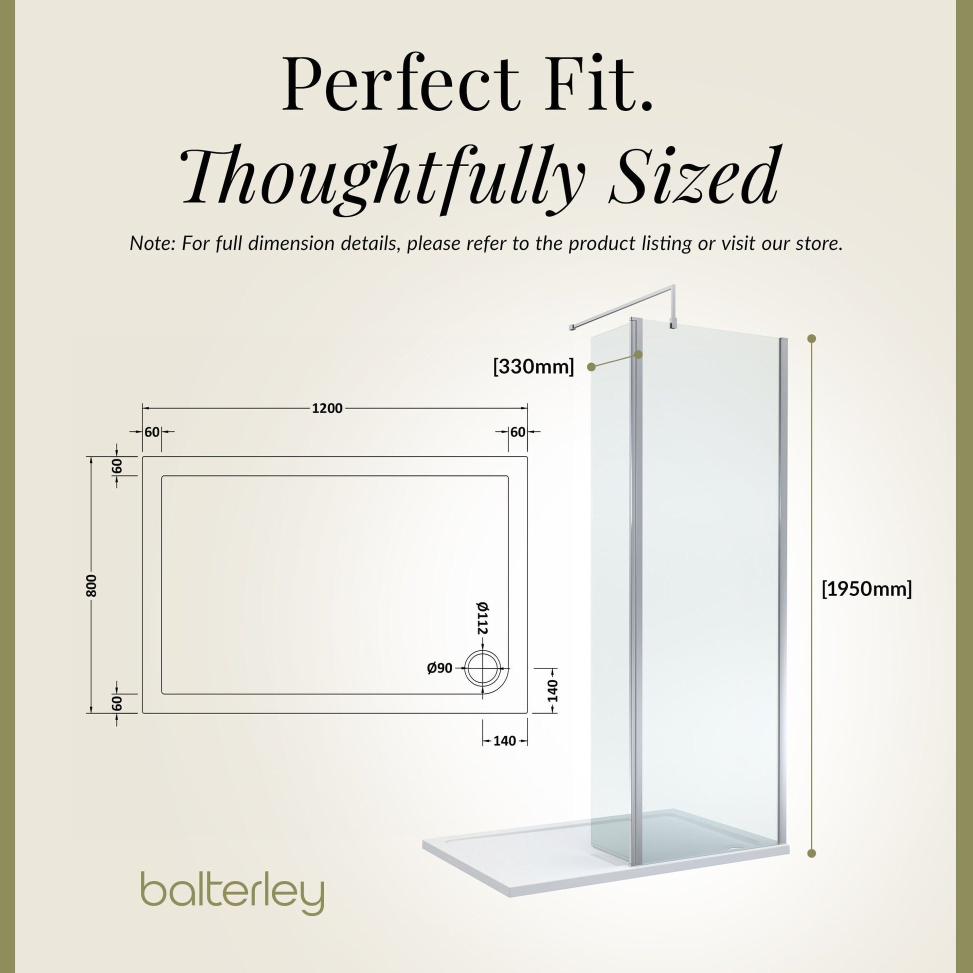 Contemporary 8mm Glass Walk In Wetroom Screen and Hinged Return Screen and Shower Tray - Choice of Size and Finish