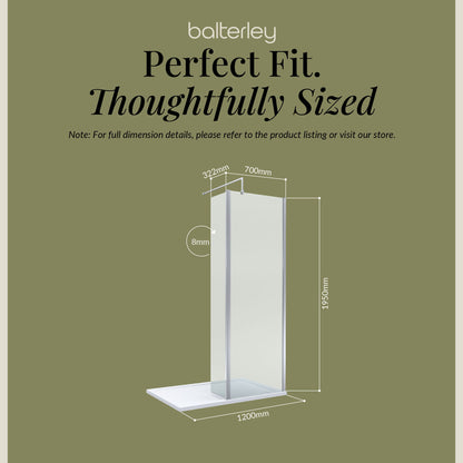 Contemporary 8mm Glass Walk In Wetroom Screen and Hinged Return Screen and Shower Tray - Choice of Size and Finish