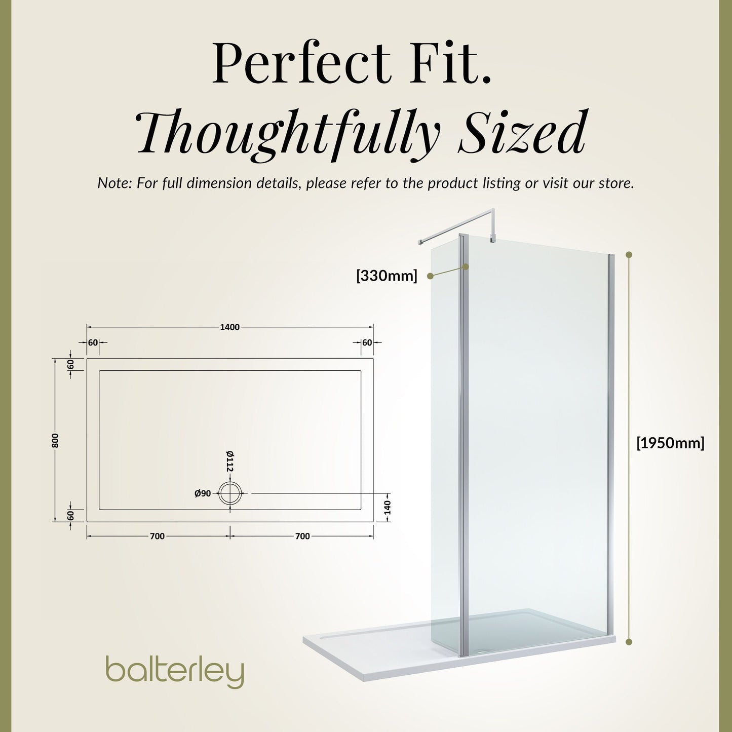 Contemporary 8mm Glass Walk In Wetroom Screen and Hinged Return Screen and Shower Tray - Choice of Size and Finish