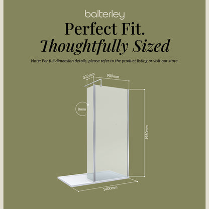 Contemporary 8mm Glass Walk In Wetroom Screen and Hinged Return Screen and Shower Tray - Choice of Size and Finish