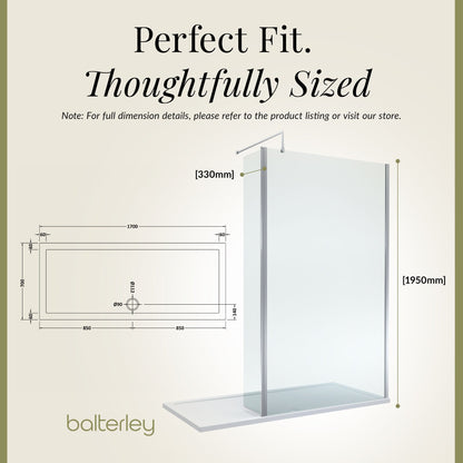 Contemporary 8mm Glass Walk In Wetroom Screen and Hinged Return Screen and Shower Tray - Choice of Size and Finish