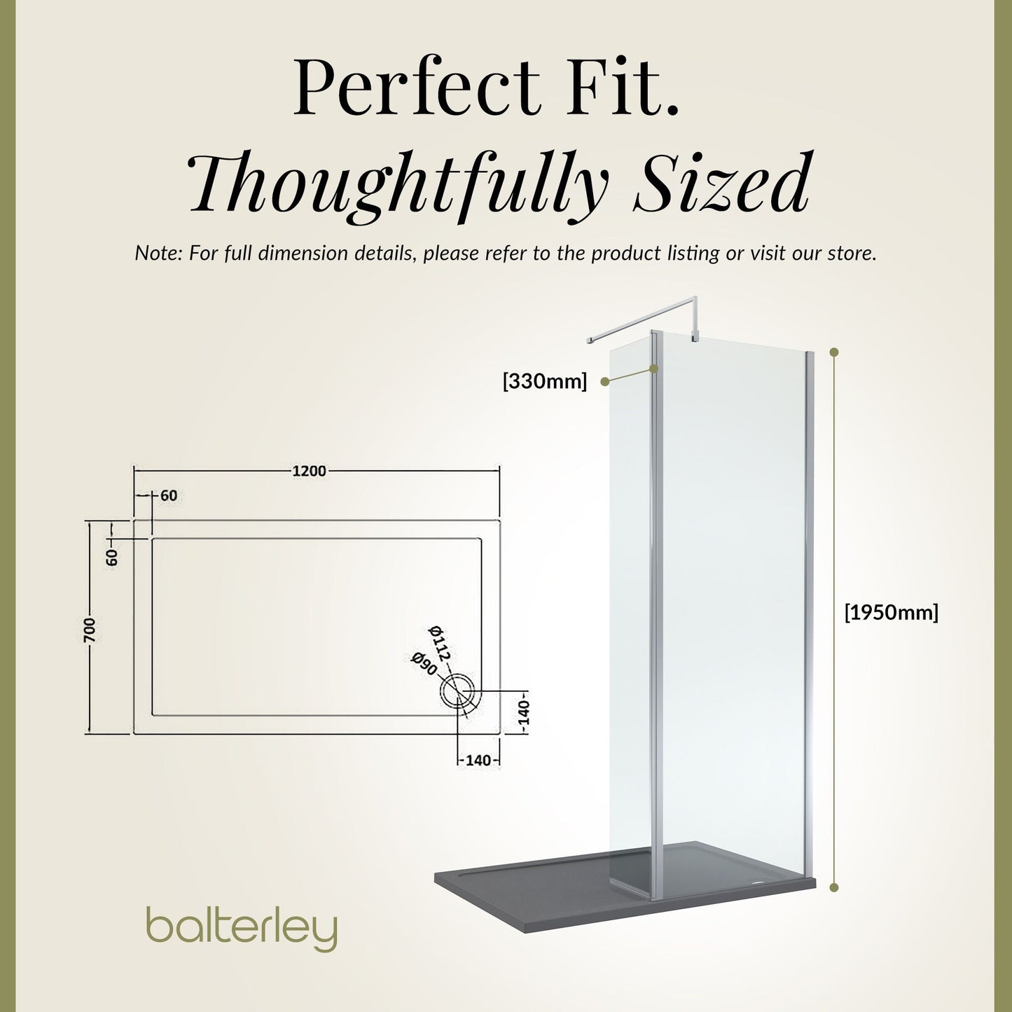 Contemporary 8mm Glass Walk In Wetroom Screen and Hinged Return Screen and Shower Tray - Choice of Size and Finish