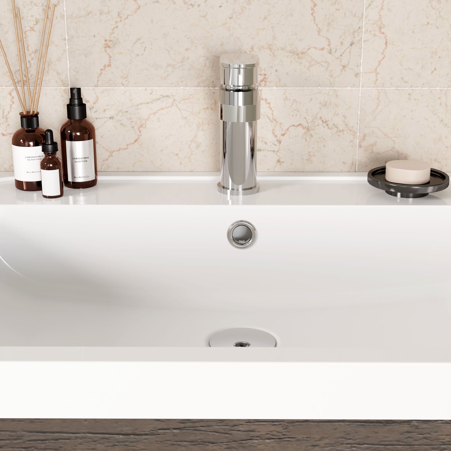 Binsey Mini Basin Mixer With Push Button Waste