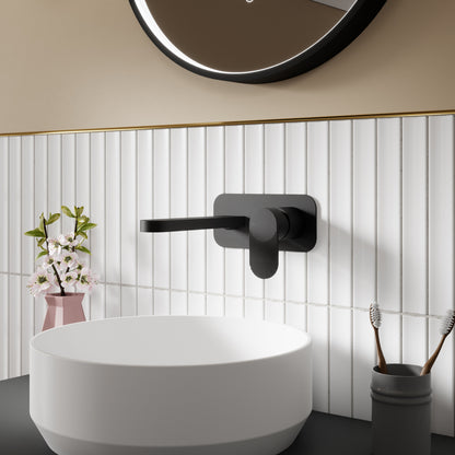 Cyprus Wall Mounted 2 Tap Hole Basin Mixer With Plate