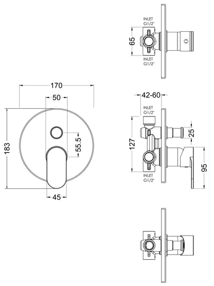 Binsey Manual Shower Valve With Diverter