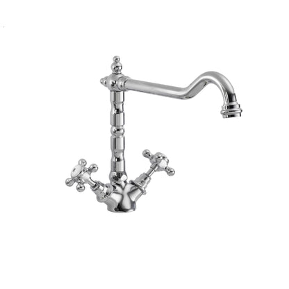 Kitchen Taps Traditional French Classic Mono Sink Mixer Tap with Crosshead Handles
