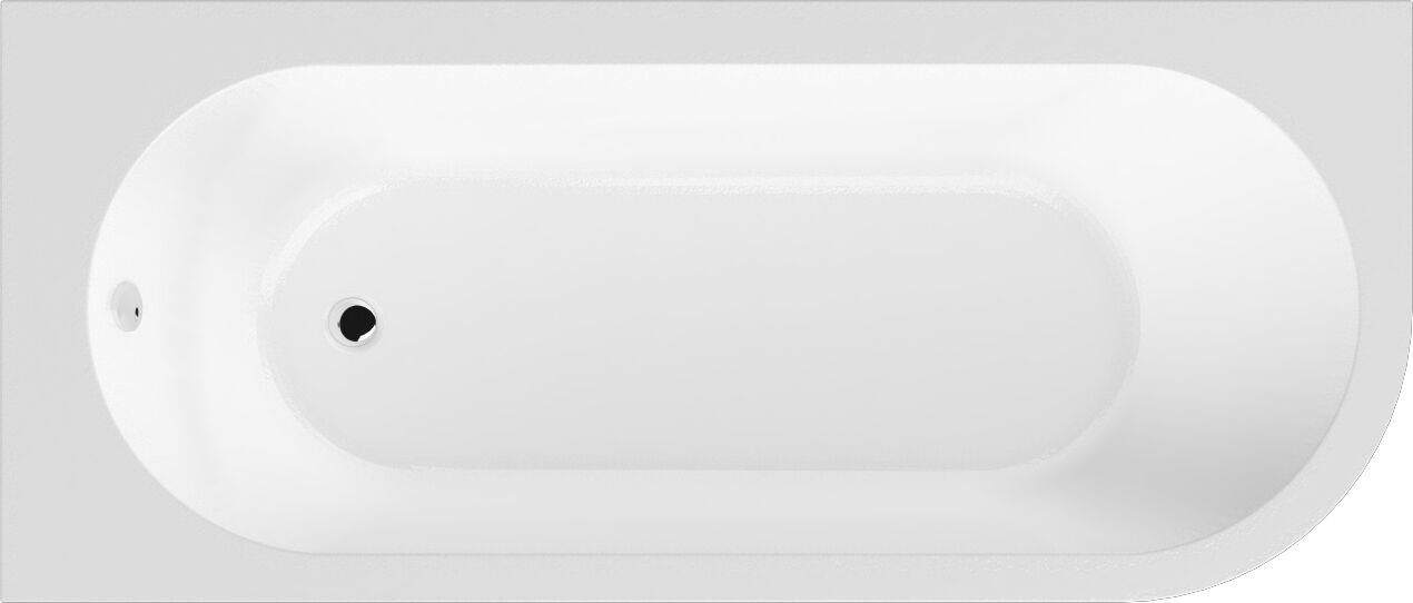 Nuie 1700mm Left-Hand Curved Bath With Legs And Panel