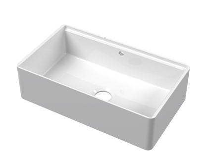 Nuie 1 Tap Hole Single Bowl 795 x 460 x 220mm Fireclay White Butler Sink