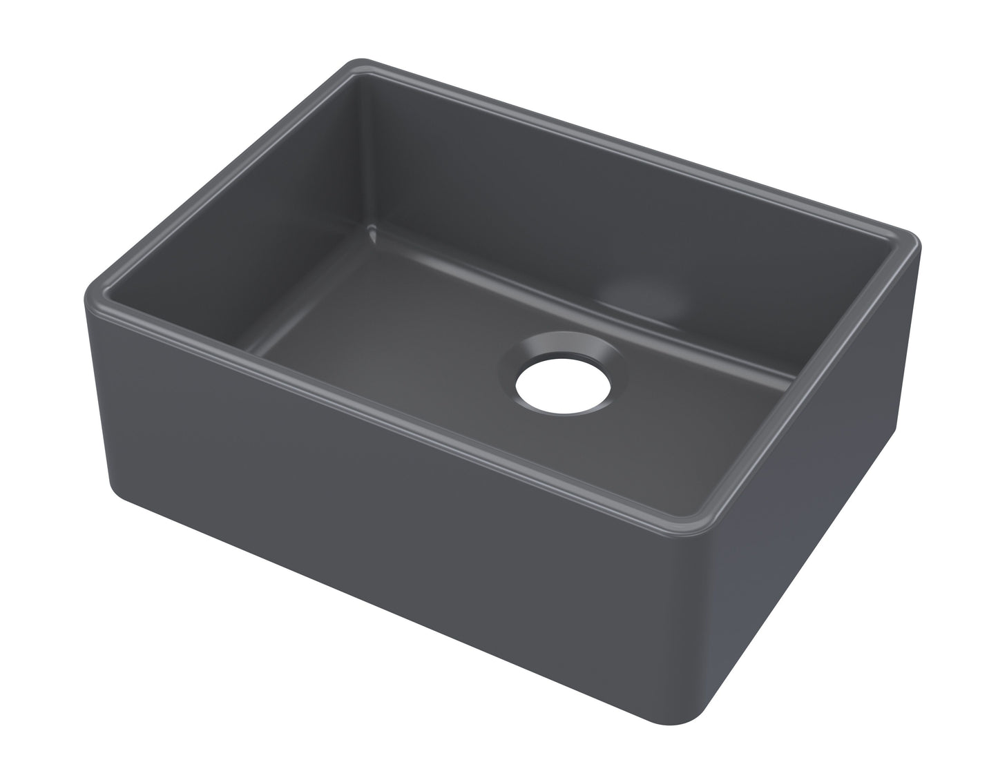Nuie Single Bowl Fireclay Soft Black Butler Sink