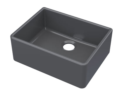 Nuie Single Bowl Fireclay Soft Black Butler Sink