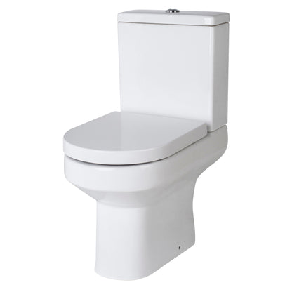 Nuie Harmony 380mm White Semi Flush-to-Wall Toilet Pan & Cistern