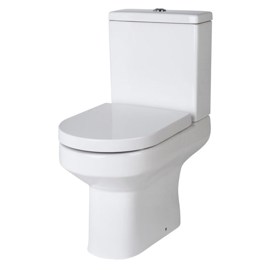 Nuie Harmony 380mm White Semi Flush-to-Wall Toilet Pan & Cistern