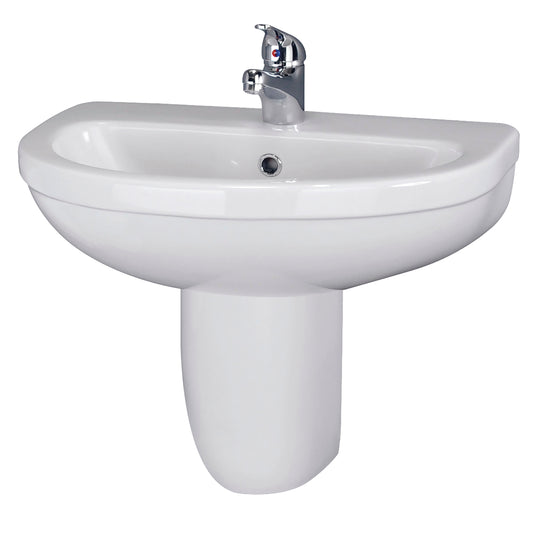 Nuie 555mm 1 Tap Hole Semi Pedestal Basin
