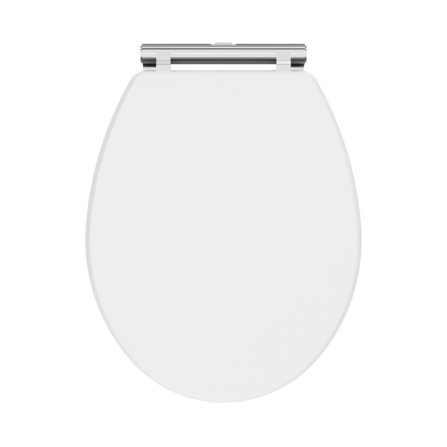 Nuie Classique Traditional Satin White Round Wooden Soft Close Toilet Seat With Quick Release Hinge