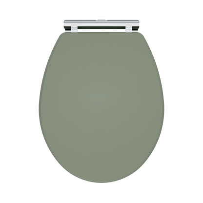 Nuie Classique Traditional Satin Green Round Wooden Soft Close Toilet Seat With Quick Release Hinge