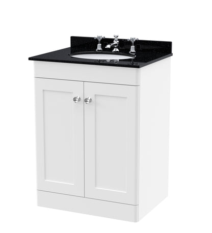 Nuie Classique 600mm Floor Standing 2 Door Vanity Unit With 3 Tap Hole Basin