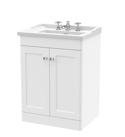 Nuie Classique 600mm Floor Standing Vanity Unit With 3 Tap Hole Basin