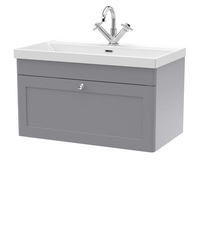 Classique 800mm Wall Hung Single Drawer Vanity with Basin - 1 Tap Hole
