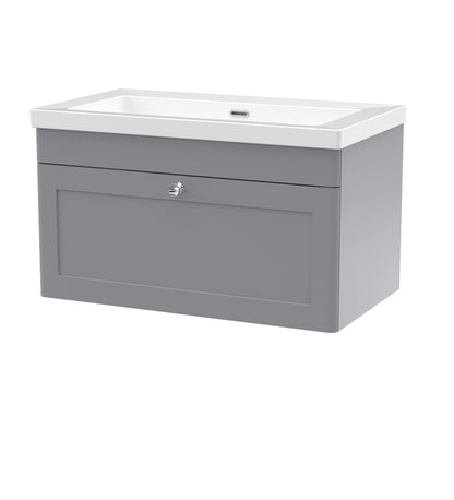 Classique 800mm Wall Hung Single Drawer Vanity with Basin - 0 Tap Hole