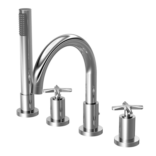 Nuie 4 Tap Hole Bath Mixer Tap With Shower Kit