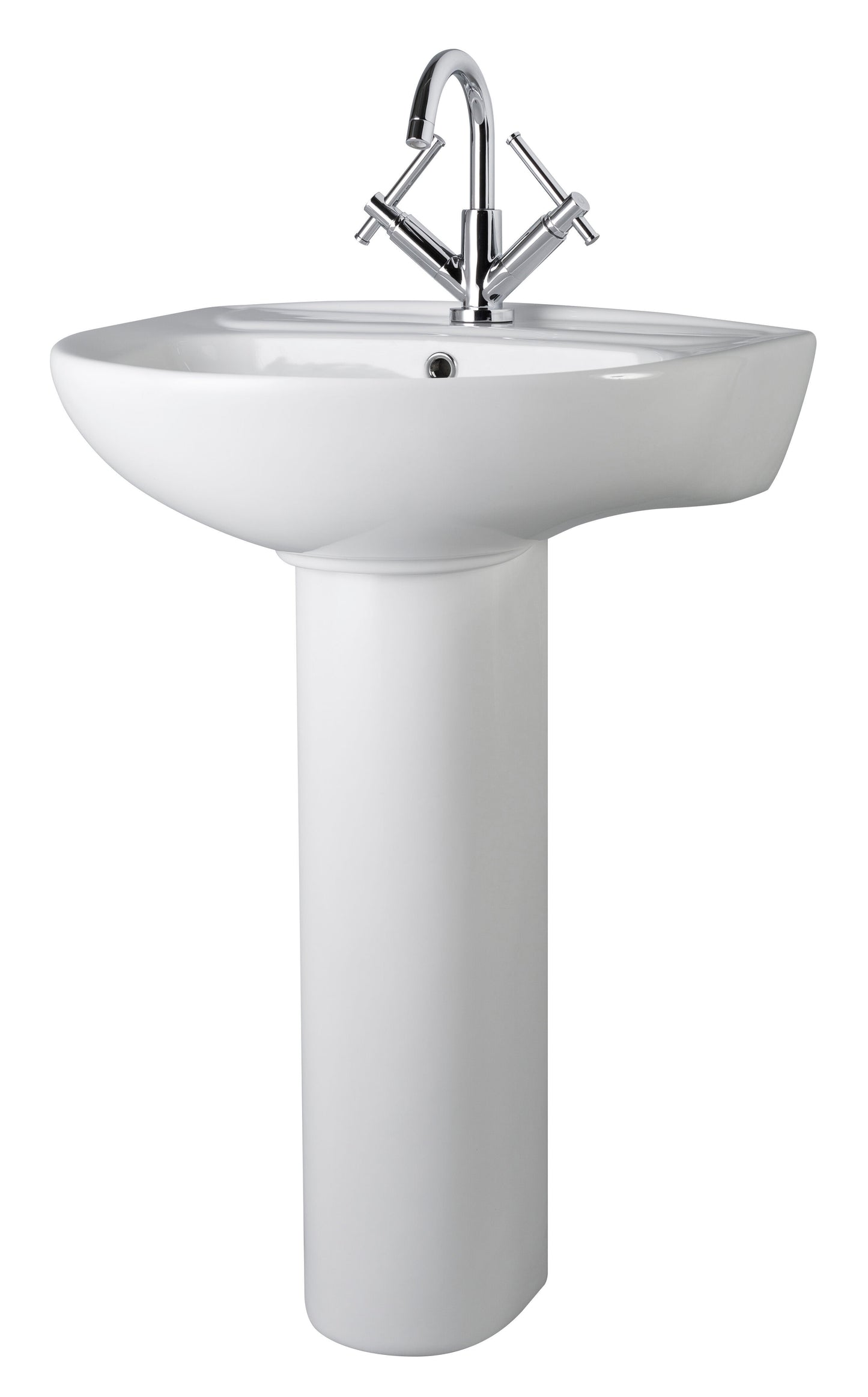 Nuie 550mm 1 Tap Hole Basin & Pedestal With Overflow